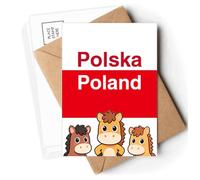 Polish National Flag Country English Postcards Envelopes Cards Mailing Year Horse