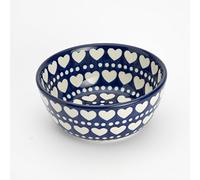 Polish Pottery 12cm Cereal 'Nibbles' Bowl - Heart to Heart