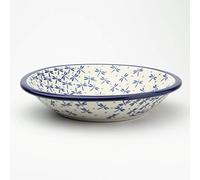 Polish Pottery 21.5cm Pasta Dinner Bowl - Dragonfly