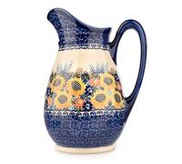 Polish Pottery Artistic Ceramics "Dalia" Bolesławiec Ceramic Jug Pitcher Zlatan 1.4l | E411