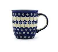 Polish Pottery Mug 12 oz Flowering Peacock