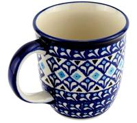 Polish Pottery Mug 12 Oz. From Zaklady Ceramiczne Boleslawiec #1105-217a Classic Pattern, Capacity: 12 Oz.