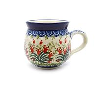 Polish Pottery Mug - 15 Oz. Bubble - Crimson Bells