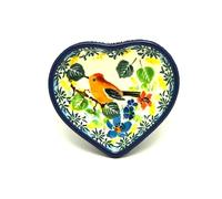 Polish Pottery Tea Bag Holder - Heart - Unikat Signature - U5098