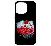 Polish Red Poppies Polska Patriotic Floral Art Case for iPhone 15 Pro Max