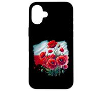 Polish Red Poppies Polska Patriotic Floral Art Case for iPhone 16 Plus