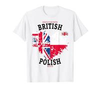 Polish Roots Idea For Kids & Poland Folk British Polish Flag T-Shirt