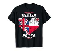 Polish Roots Idea For Kids & Poland Folk British Polish Flag T-Shirt