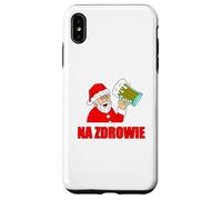 Polish Santa Na Zdrowie Cheers Funny Holiday Case for iPhone XS Max