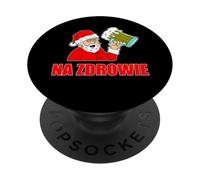 Polish Santa Na Zdrowie Cheers Funny Holiday PopSockets Adhesive PopGrip