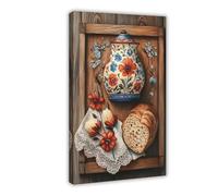 Polish Stoneware Butter Dish with Floral Motifs Canvas Poster Bedroom Decor Landscape Office Room Decor Gift 20x30inch(50x75cm)