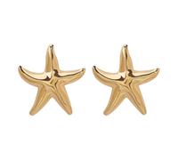 Polished Alloy Starfishes Fashion Earrings Dateless Design Beach Themed Accessory Ideal For Party Or Office Lightweight Alloy