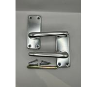 Polished Aluminium Lever Latch Handle Set Internal Door Knob Catch Latch Silver 4"