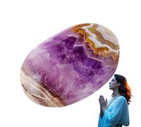 Polished Amethyst Stones - Natural Small Gravel Rocks, Decorative Thumb Massage Pebbles, Raw Polished Crystals for Finger Kneading, Stress Relief, Fun Sensory Play, Home Decor, Mindfulness Activities