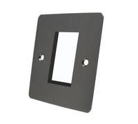 Polished Black Nickel - Modular Data Grid Outlet Faceplate - Cut Hole 25 x 50 mm