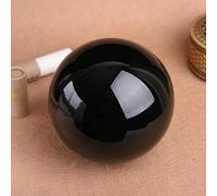 Polished Black Obsidian Crystal Ball Home Decor Ornaments 1pcs Ornaments (Size : 70-80mm)