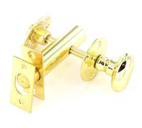 Polished Brass 60mm Bathroom Door Lock Toilet Privacy Thumbturn Security Bolt with Emergency Coin Release