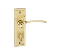 Urbn-Living Urbnliving 159mm Length 2 Pcs Como Dual Metal & Polished Brass Lever Latch Bathroom Door Handles Set