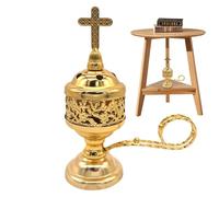 Polished Brass Censer Holder, Christian Church Catholic Incense Burner