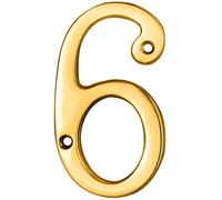 Polished Brass Door Number 6/9-75mm Height - 4mm Depth - House Numeral Plaque | Front Door House Numbers - Decorative External Door Letters - Numeral & Letter Plaques