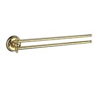 Polished Brass Double Swing Arm Towel Rail Wall Mounted Storage Smedbo UK Silver One Size