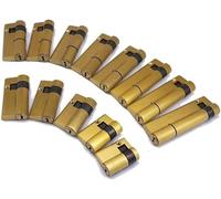 Polished Brass Euro Cylinder Lock， 1 Pcs Fingerprint Smart Lock Cylinder,Copper Material,C-Class Lock,with 3keys,High Security One-Sided Half Lock Cylinder Barrel Lock(85)