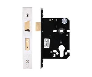 Polished Brass Euro Profile Sashlock, 76mm