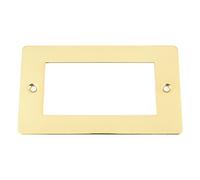 Polished Brass - Flat Plate - Modular Data Grid Faceplate - Cut Hole 100 x 50 mm