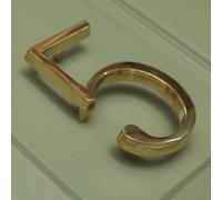 Polished Brass Floatinig House Number | 5 inch Modern Door Sign Numbers Signs Plaques | Street Home Address Numerals