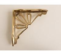 Polished Brass Flower Shelf Brackets | Heavy Duty Brackets for Kitchen Bookshelf | Brass Shelving Heavy Solid Cast Brass | Sold Individually