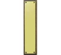 Polished Brass Georgian Roped Edge Design Finger Push Plate Door Protector 300 x 75mm from Ironmongery Hardware Online