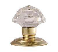Polished Brass & Glass MORTICE KNOB