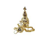 Polished Brass Hanging Incense Burner Orthodox Censer, 8 1/2 Inch