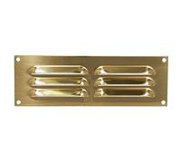 Polished Brass Heavy Duty 229mm x 76mm Hooded Louvre Air Vent