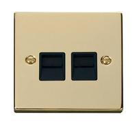 Polished Brass Master Telephone Twin Socket SE Home Gold One Size