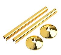 Polished Brass Radiator Pipe Sleeve, 2 Pack Towel Rail Radiator Pipe Covers & Collars in Gold, Easy Fit Decorative Trim Kit for Bathroom Chrome 15mm x 200mm(Gold)