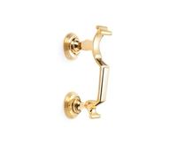 Polished Brass Reeded Doctor Door Knocker Front Back Heavy Quality Large Solid AB Hardware