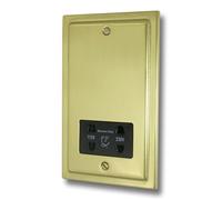 Polished Brass Shaver Socket (Black Insert) - TB30B