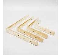 Polished Brass Shelf Brackets X1 PC Heavy Duty Bracket to Support Scaffold Board Bulky Shelves for Bedroom Lounge Library Garage Easy to Install (5x4)