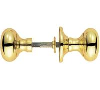 Polished Brass Victorian Mushroom Rim Door Knobs 50mm from Ironmongery Hardware Online