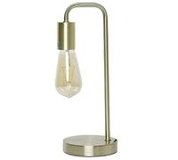 Polished Brass Vintage Metal Industrial Swan Neck Table Desk Lamp | 35cm Height | 1 x ES E27 Lamp Bulb Required | UK Approved | in-Line On Off Rocker Switch