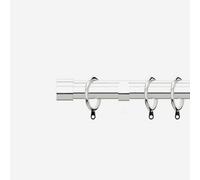 Polished Chrome 28mm End Cap Fixed Length Metal Curtain Pole 250Cm
