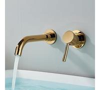Polished Chrome 360° Rotating Wall Mounted Bathroom Faucet - Concealed Tap with Single Handle for Hot/Cold Water, Ideal for Modern Bathrooms & Contemporary Spaces