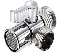 Polished Chrome Brass Sink Valve Diverter Faucet Splitter for Kitchen,Handheld Showerhead or Bathroom Sink Faucet Replacement Part Faucet to Hose Adapter Splitter Part M22 X M24