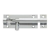 Polished Chrome Brass Straight Barrel Bolts 75x25mm for Secure Locking - Door Bolt