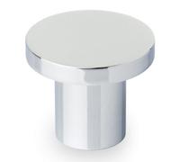 Polished Chrome Cabinet Knob Modern Round Kitchen Cupboard Pull 25mm Bedroom Bathroom Wardrobe Furniture Replacement Upcycle