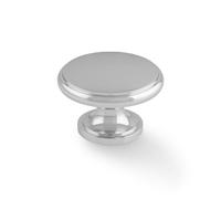 Polished Chrome Cabinet Knob Solid Brass Silver 38mm Traditional Classic Round Kitchen Cupboard Door & Drawer Pull Shaker Furniture Update Handle
