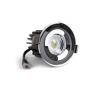 Polished Chrome CCT Fire Rated LED Dimmable 10W IP65 Downlight for Bathroom, Kitchen, Bedroom