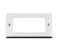 Polished Chrome - Classic Plate - Modular Data Grid Faceplate - Cut Hole 100 x 50 mm