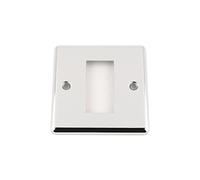 Polished Chrome - Classic Plate - Modular Data Grid Faceplate - Cut Hole 25 x 50 mm